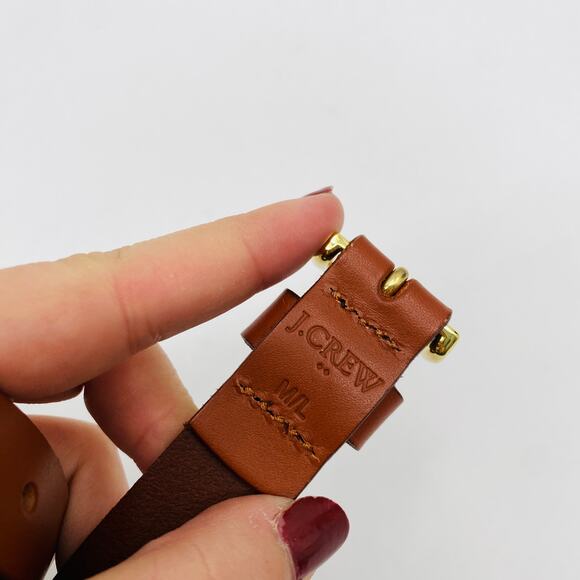 J. Crew cognac brown leather hole punch belt - Picture 4 of 4